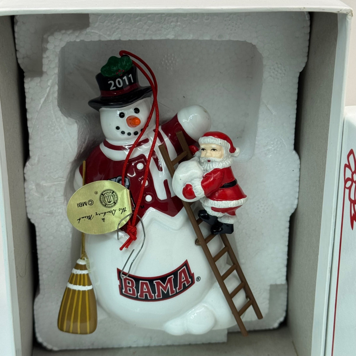 Alabama Crimson Tide 2011 Game Day Snowman Ornament By Danbury Mint Santa NEW