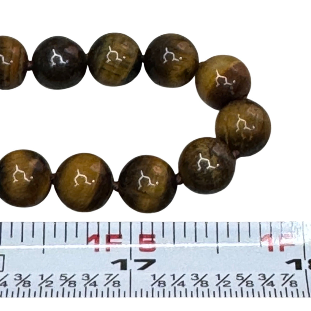 Tigers Eye Beaded Necklace 14K Gold Filled Clasp 34” Polished Heavy Statement