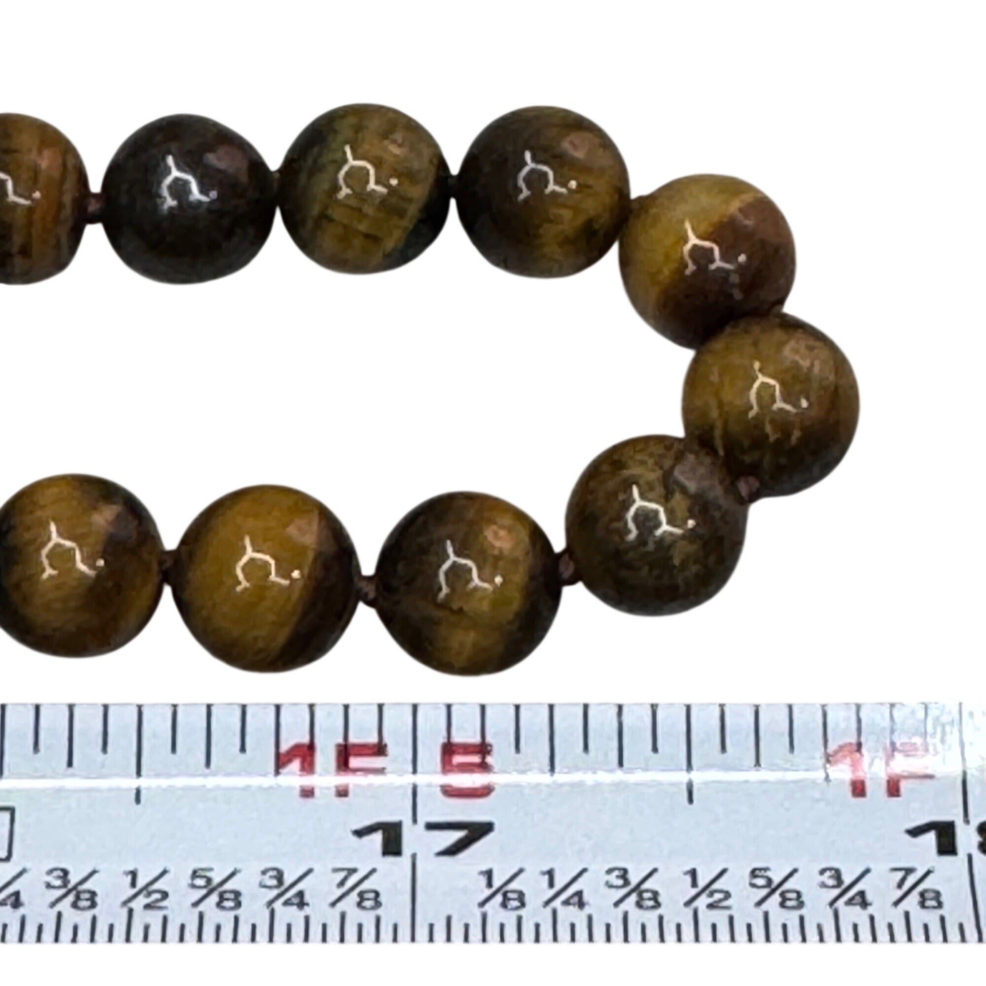 Tigers Eye Beaded Necklace 14K Gold Filled Clasp 34” Polished Heavy Statement