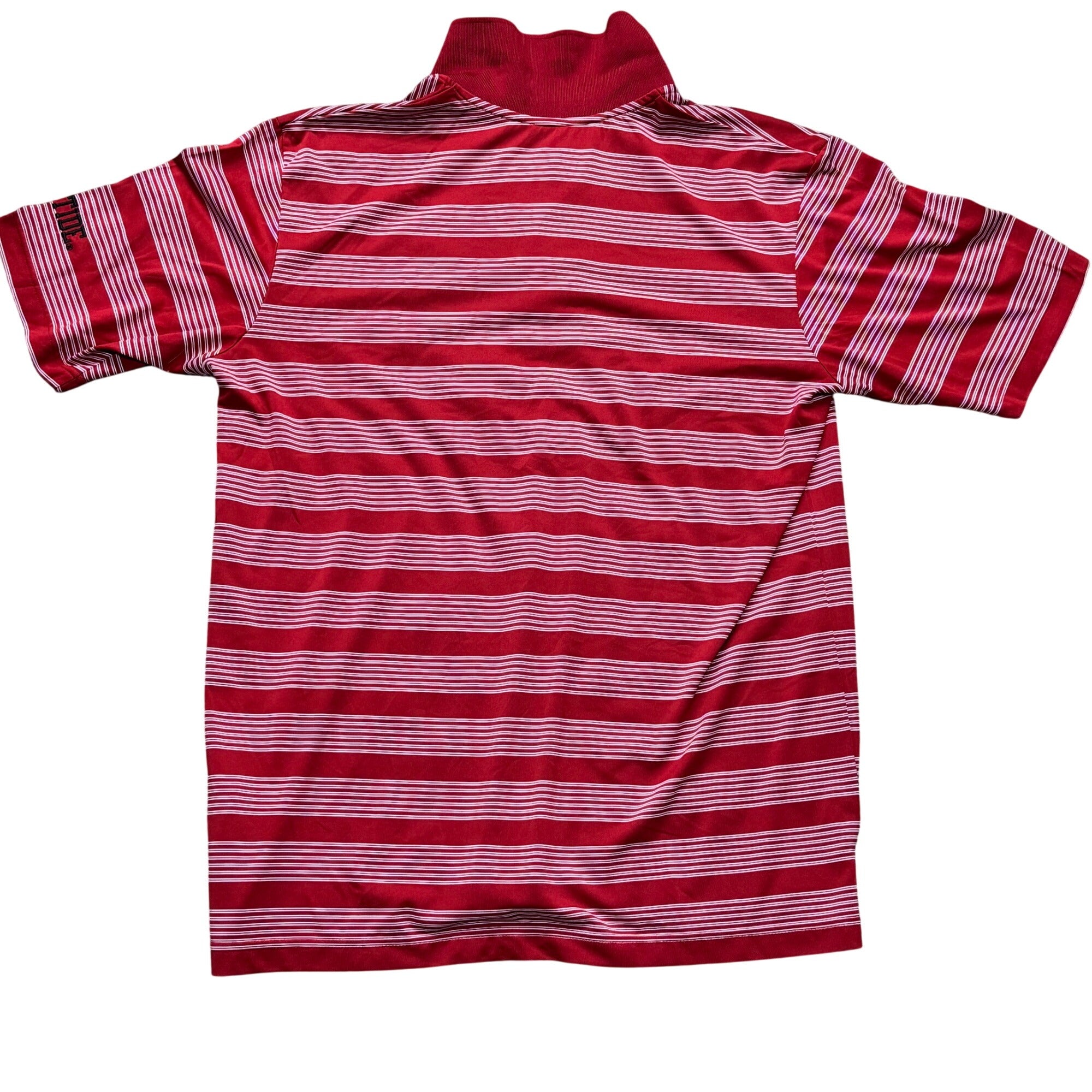 University Of Alabama Polo Shirt Size L Red White Striped Crimson Tide Football