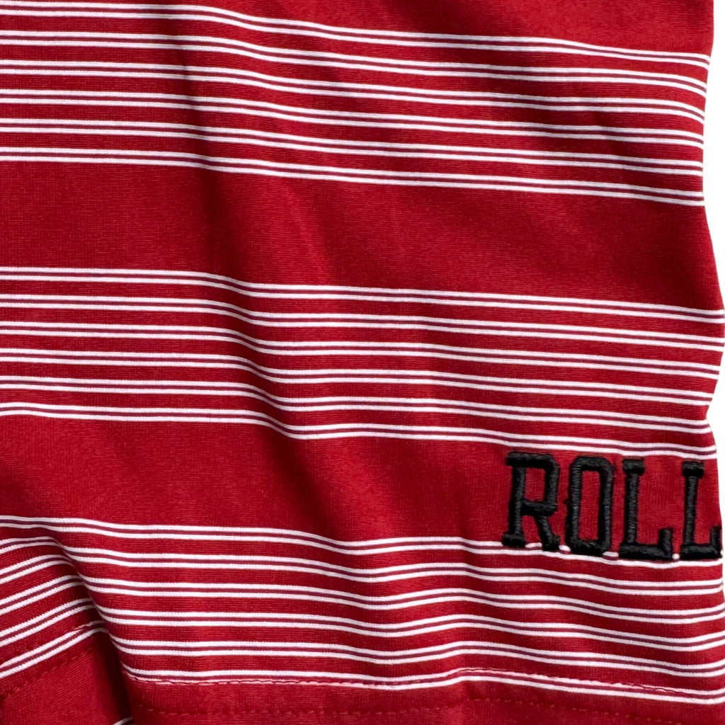 University Of Alabama Polo Shirt Size L Red White Striped Crimson Tide Football