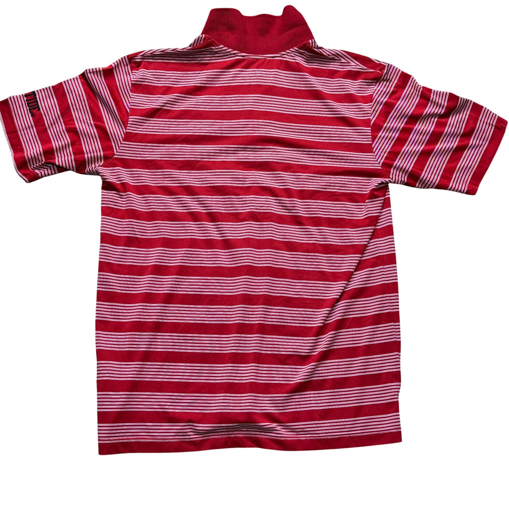 University Of Alabama Polo Shirt Size L Red White Striped Crimson Tide Football