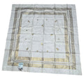 Parisian Prints Kismet Pure Linen 52" Square Tablecloth Gold Foil Floral Border