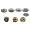 Lot Of 8 P. Buckley Moss Porcelain Membership Pins Brooches Signed Numbered Vtg
