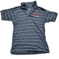 Alabama Crimson Tide  Polo Shirt L Gray Striped Mens Short Sleeve Embroidered