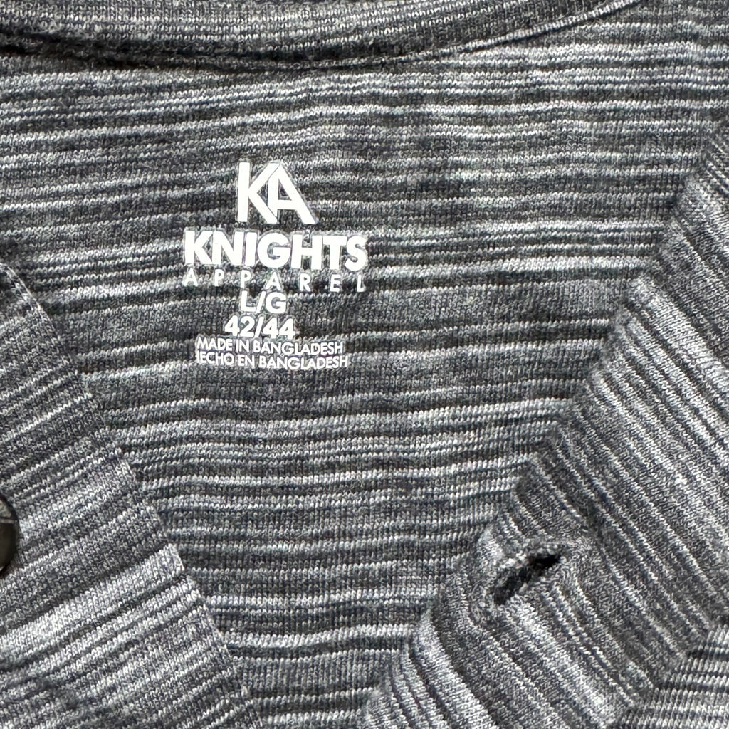 Alabama Crimson Tide  Polo Shirt L Gray Striped Mens Short Sleeve Embroidered