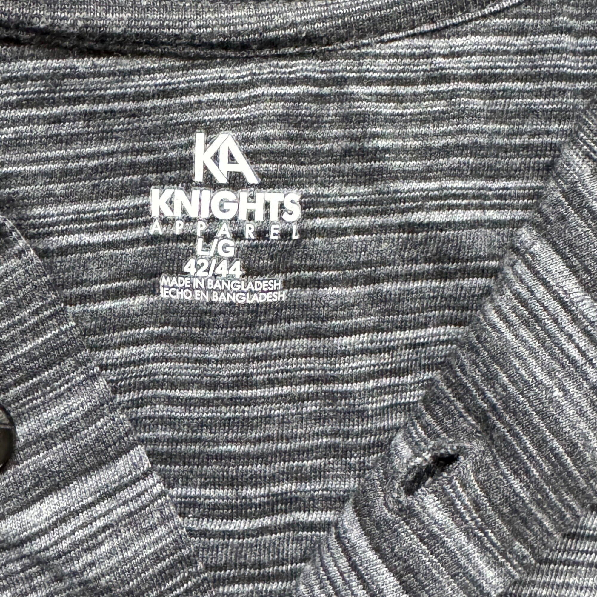 Alabama Crimson Tide  Polo Shirt L Gray Striped Mens Short Sleeve Embroidered