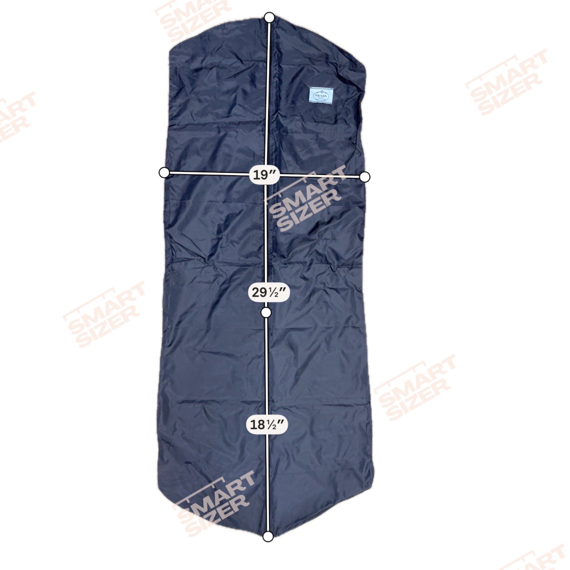 Prada Navy Blue Garment Bag Storage Travel Authentic Zipper Hooded 19"x29.5x18.5