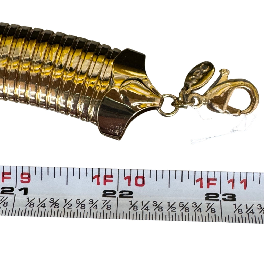 JVC Cobra Snake Choker Gold-Tone Necklace Crystal Accent By OPC Modernist MCM