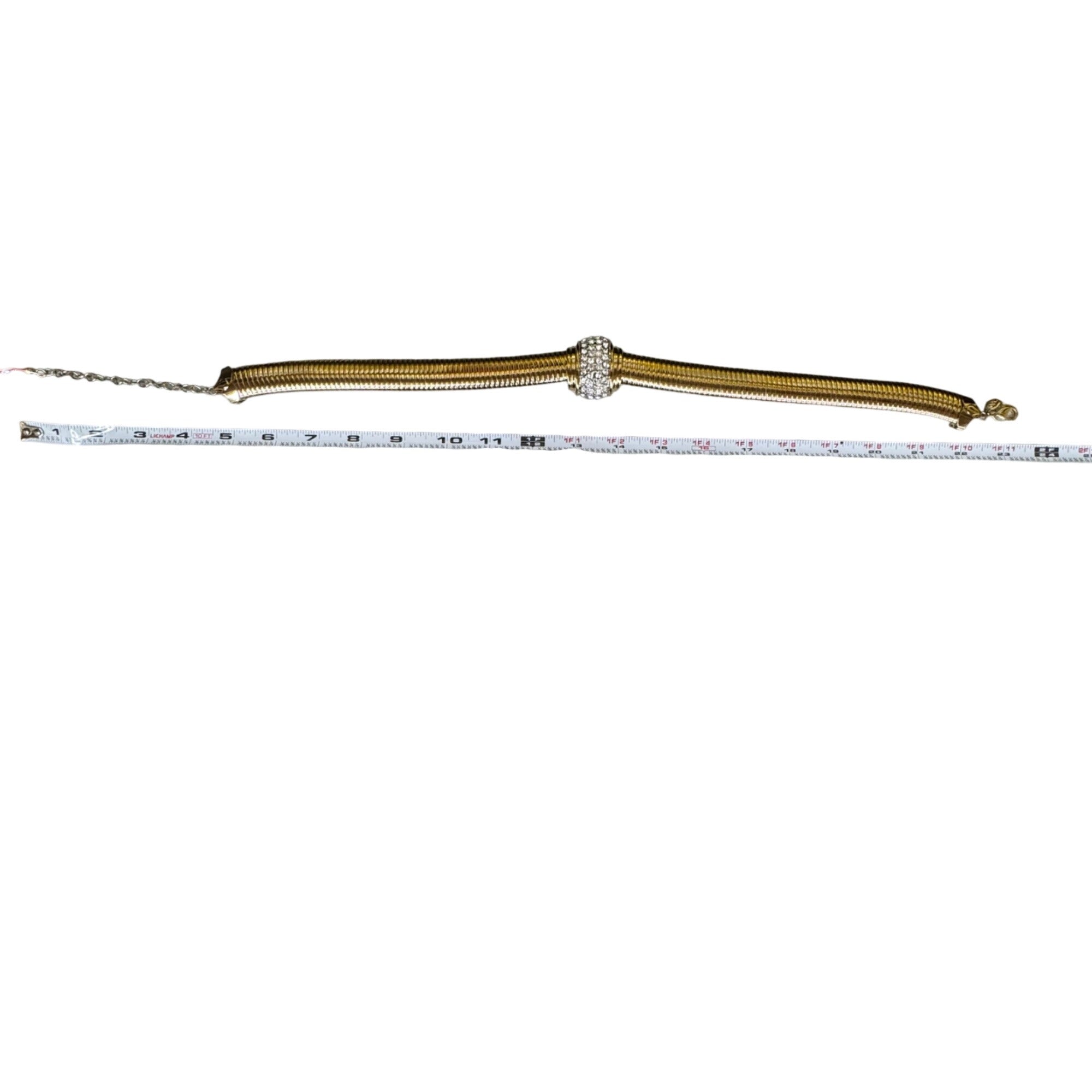 JVC Cobra Snake Choker Gold-Tone Necklace Crystal Accent By OPC Modernist MCM