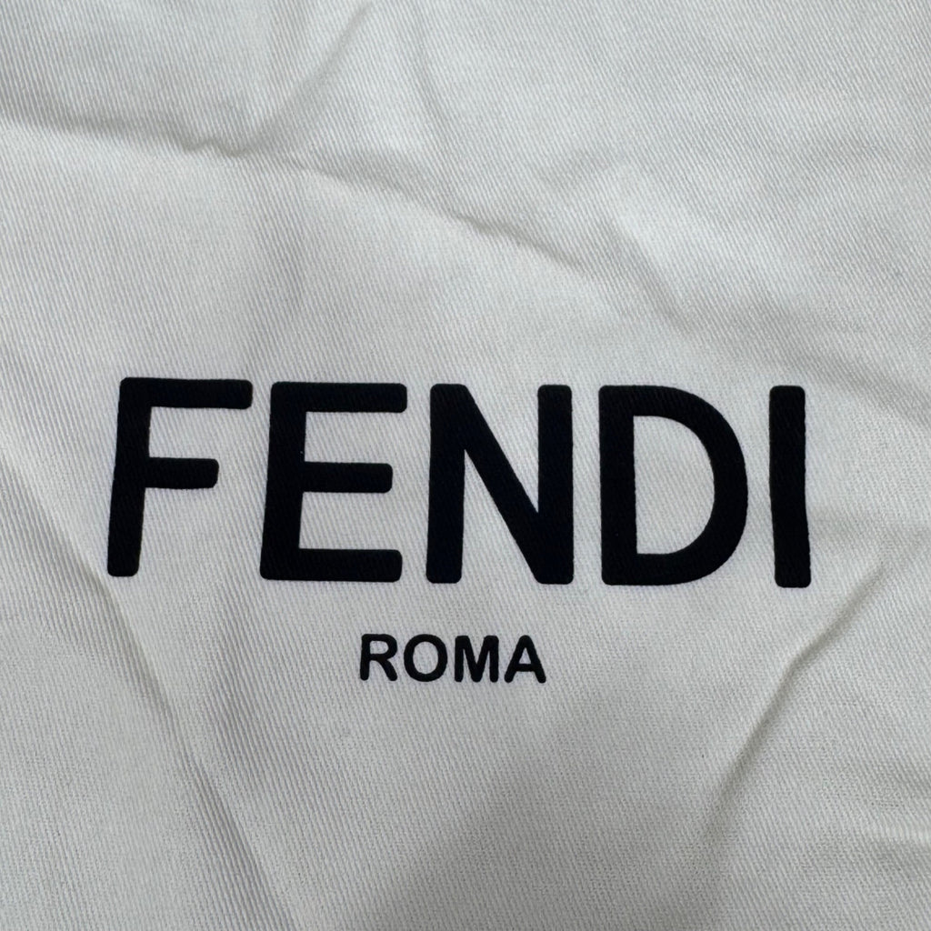 Fendi Roma Cream Dust Bag Pouch Drawstring with Black Logo 15" X 11" Authentic
