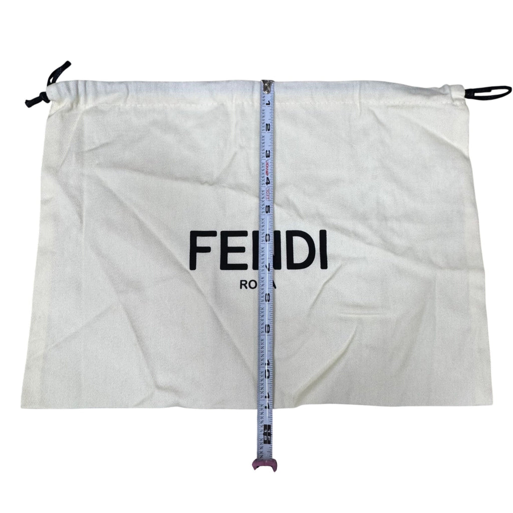Fendi Roma Cream Dust Bag Pouch Drawstring with Black Logo 15" X 11" Authentic