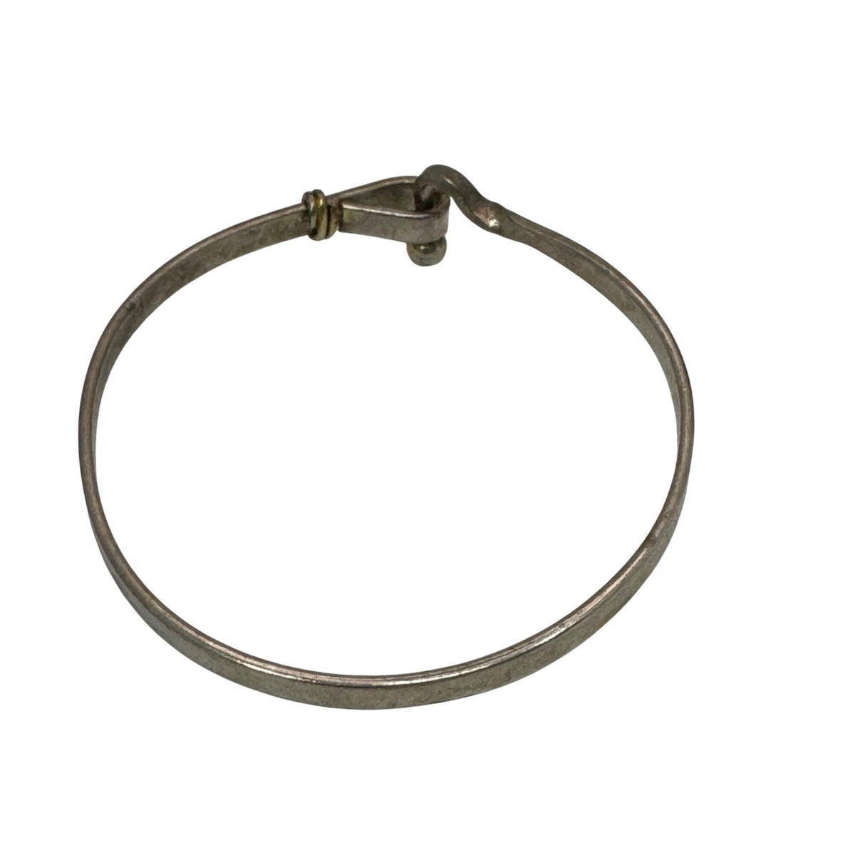 Sterling Silver 925 Hook Clasp Bangle Bracelet 7" Minimalist Stacking 9.96g