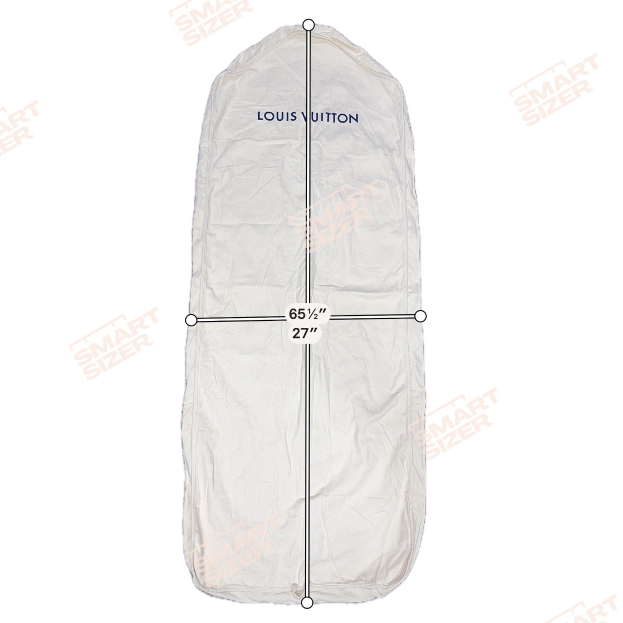 Louis Vuitton Cream Garment Cover Bag 65.5" X 27" Suit Storage Travel Authentic