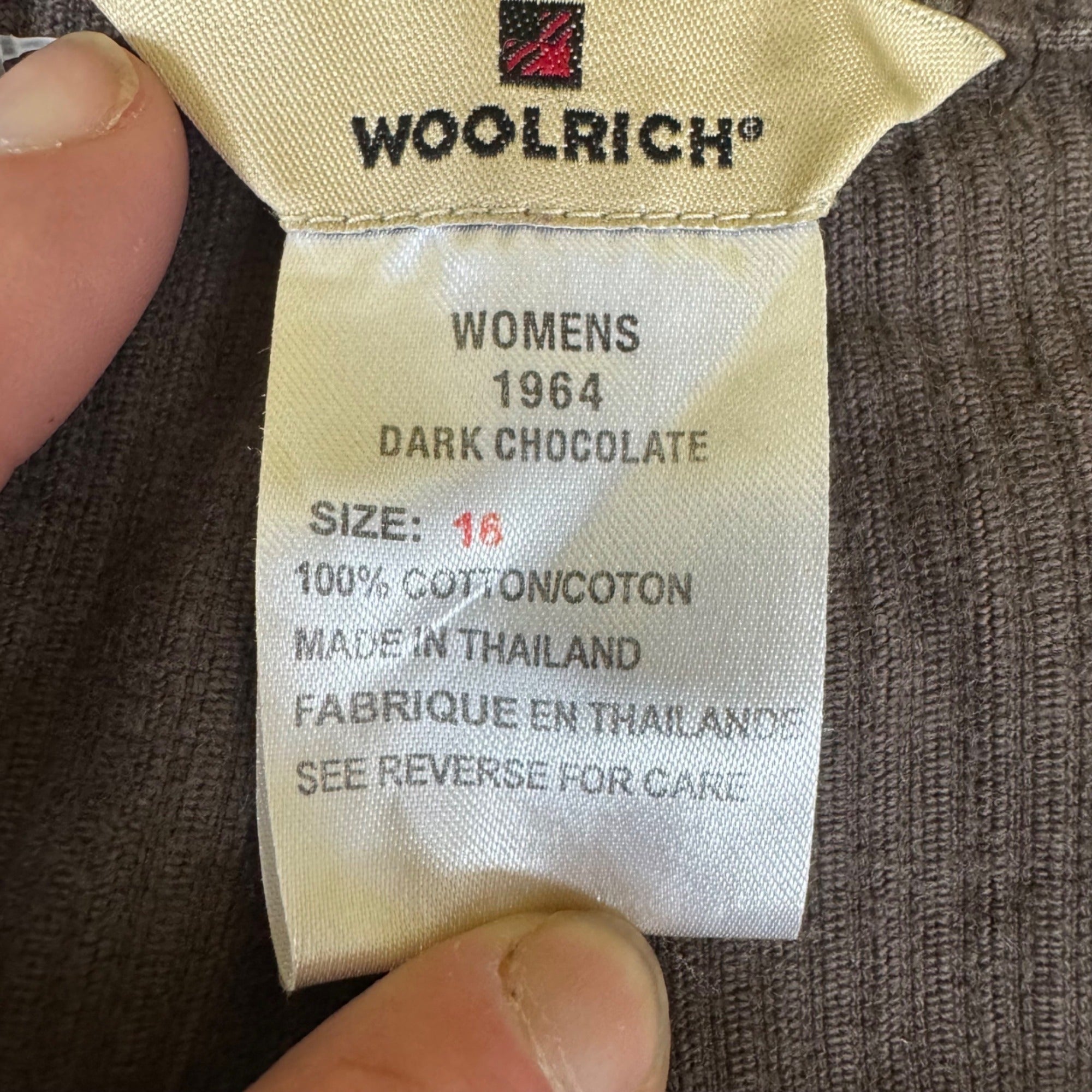 Woolrich Womens Corduroy Pants Size 16 High Rise Y2K Brown Cotton Straight Leg