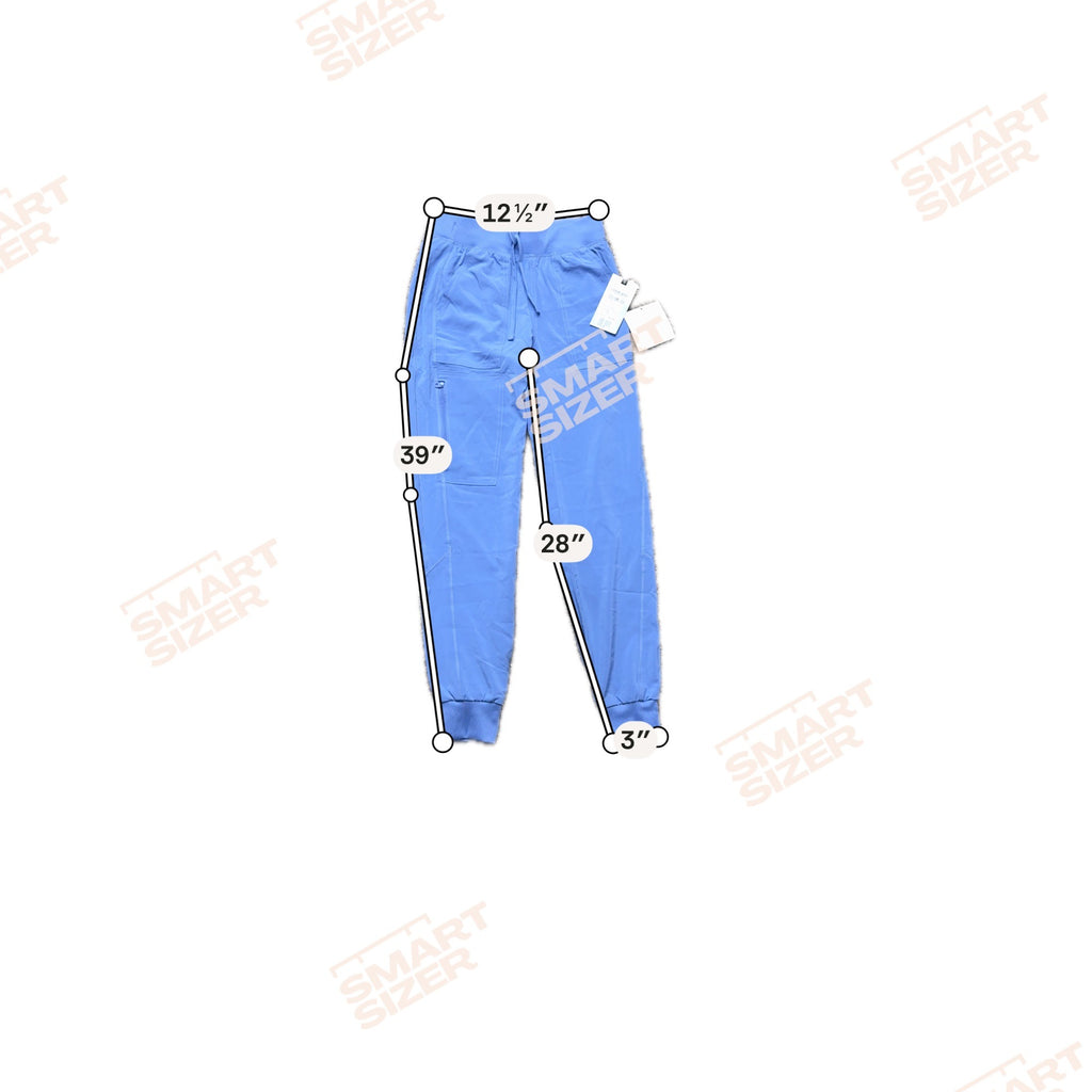 Allura Womens Jogger Scrub Pants Xxs Blue Polyester Spandex Stretch Pockets