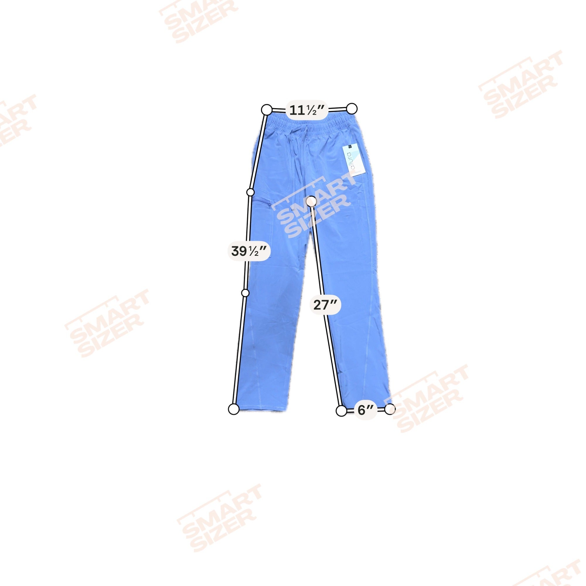 Allura Womens Jogger Scrub Pants Xxs Blue Polyester Spandex Stretch Pockets