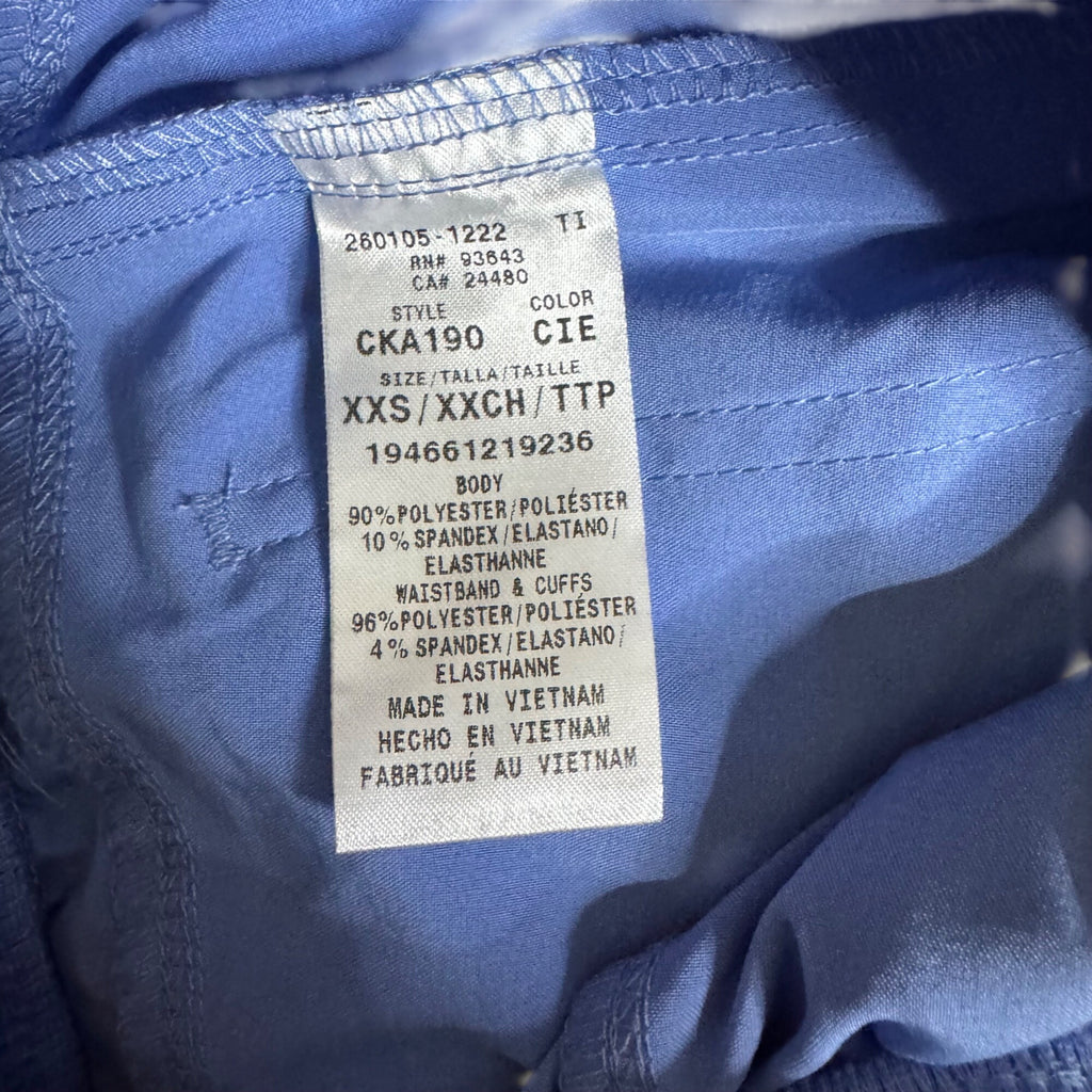Allura Womens Jogger Scrub Pants Xxs Blue Polyester Spandex Stretch Pockets