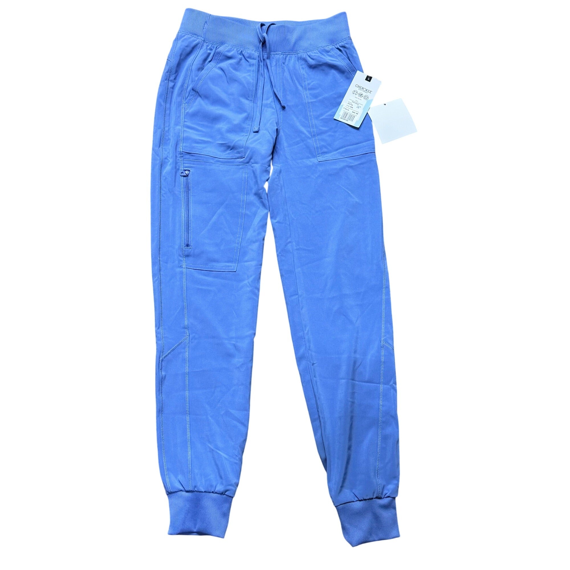Allura Womens Jogger Scrub Pants Xxs Blue Polyester Spandex Stretch Pockets
