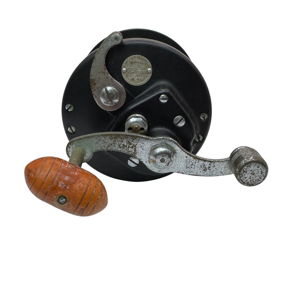 J.C. Higgins Model 311.3164 Vintage Fishing Reel Wooden Handle Saltwater Large