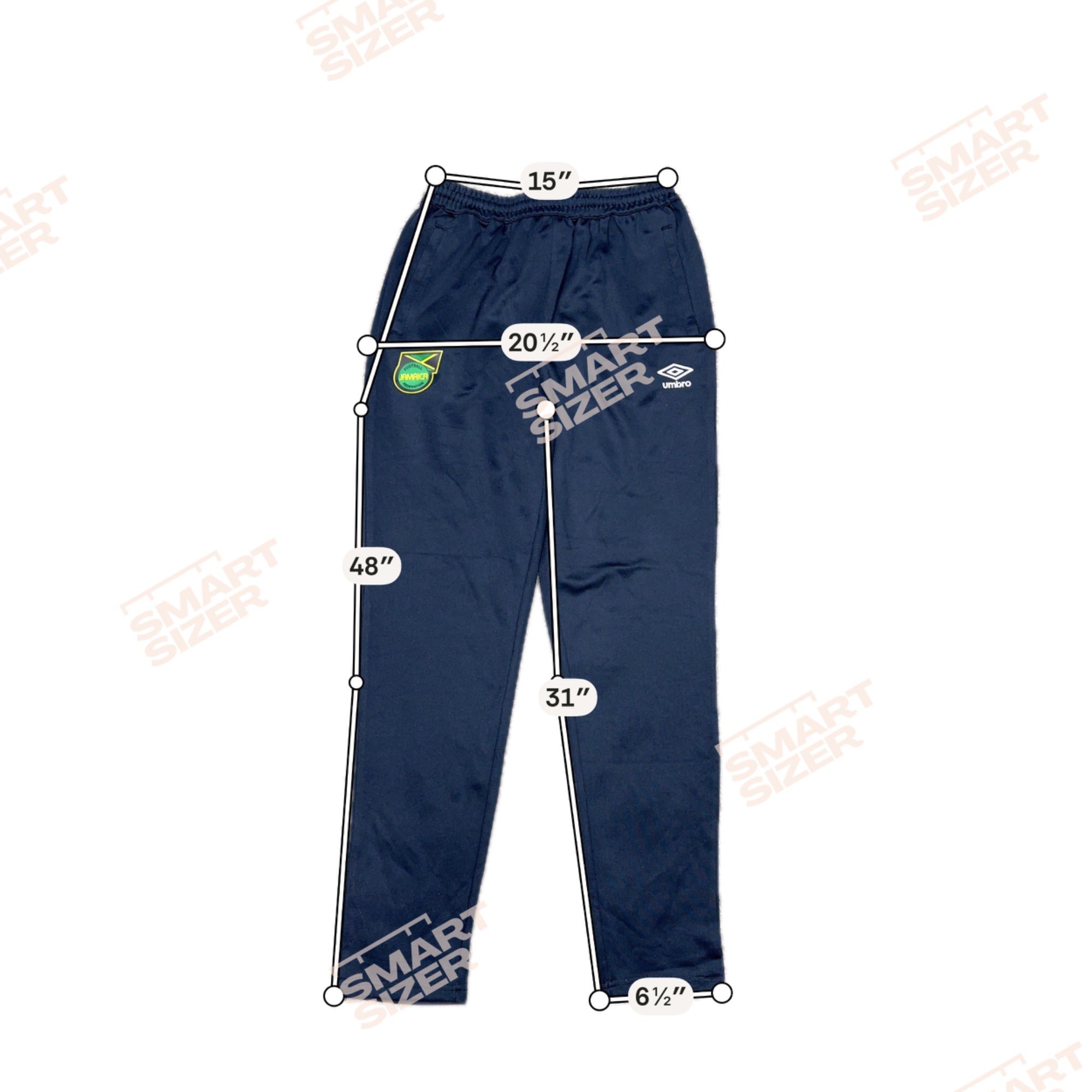 Umbro Jamaica Football Federation Mens Track Pants Training Navy Blue L Logo