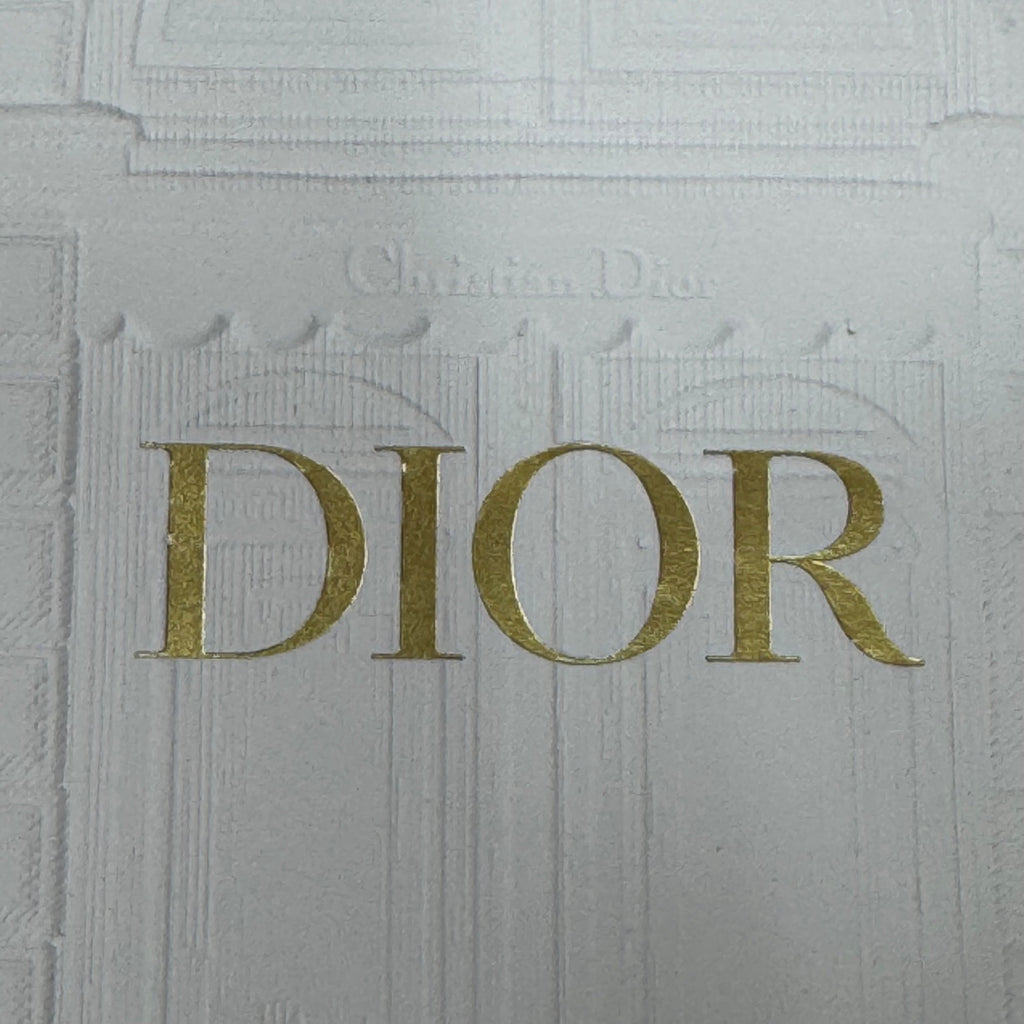Christian Dior Gold Logo Embossed White Boutique Gift Bag Rope Handles 5.25” X 6