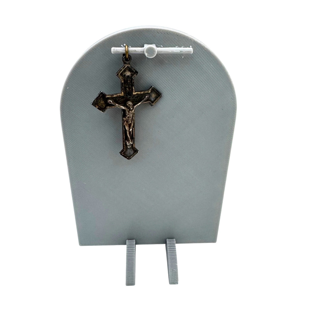 Antique Sterling Silver Crucifix Pendant Detailed Jesus Figure Religious Jewelry