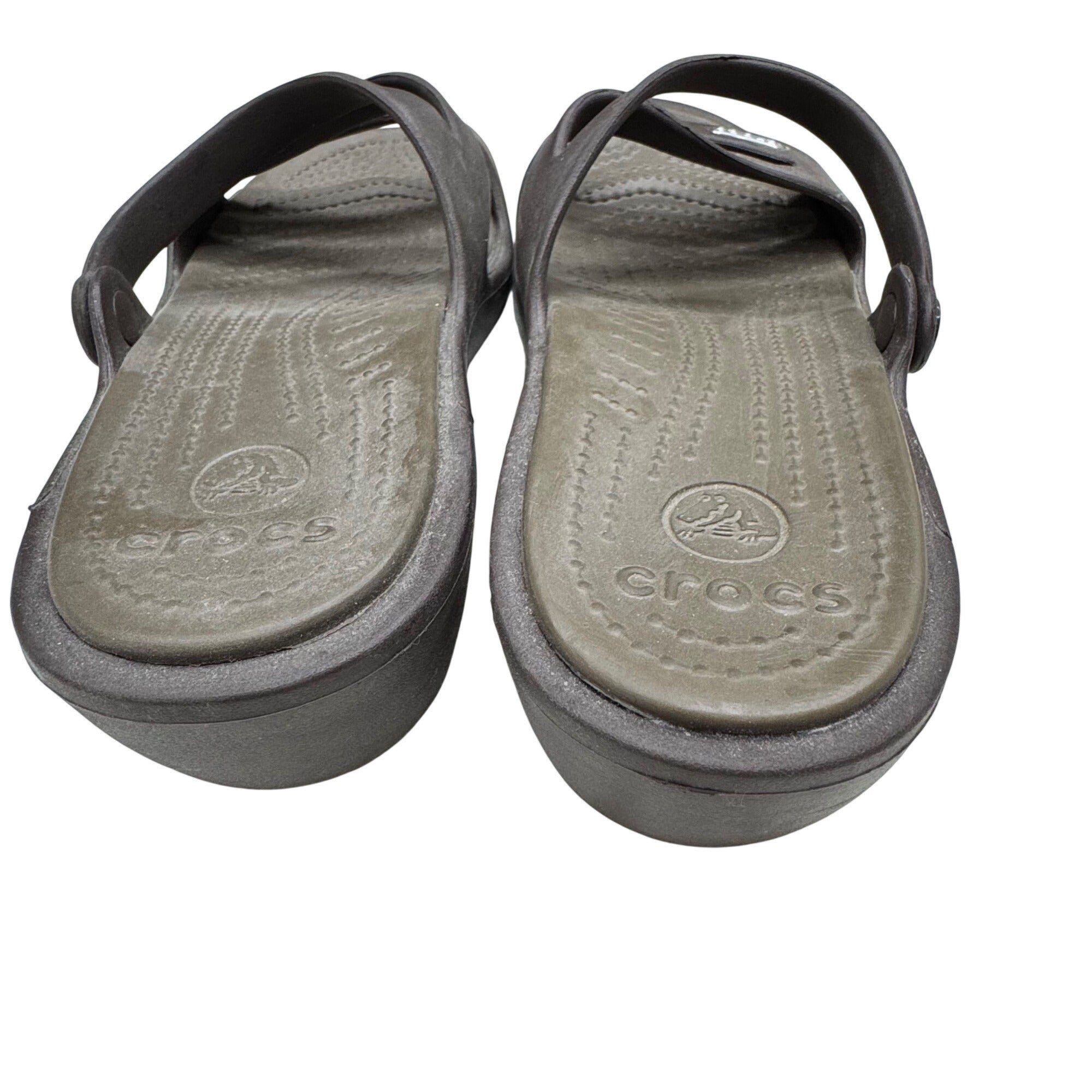 Crocs Patricia Women's Wedge Sandals Brown Multi Strap 7 Casual Comfort Shoes