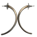 Vintage Sterling Silver Open Half Hoop Earrings Lightweight Classic Design 2.25"
