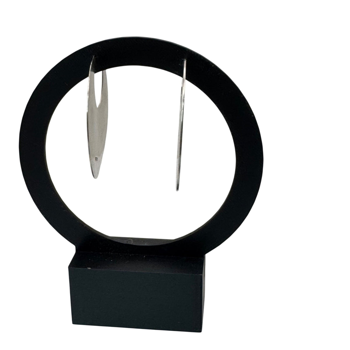 Large Sterling Silver Crescent Hoop Earrings Mexico 925 Minimalist Handmade 2"