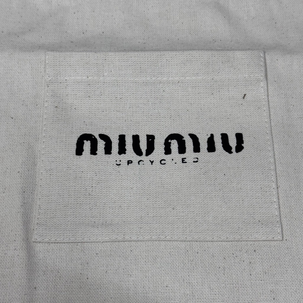 Miu Miu Upcycled Canvas Tote Shopping Bag Limited Edition Front Pocket Gift