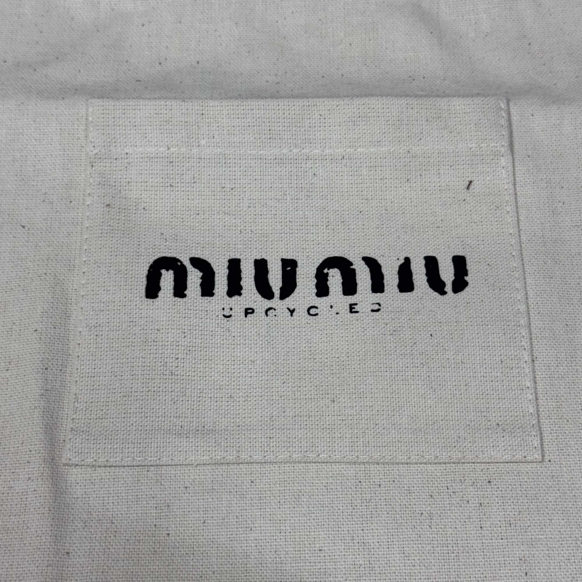 Miu Miu Upcycled Canvas Tote Shopping Bag Limited Edition Front Pocket Gift