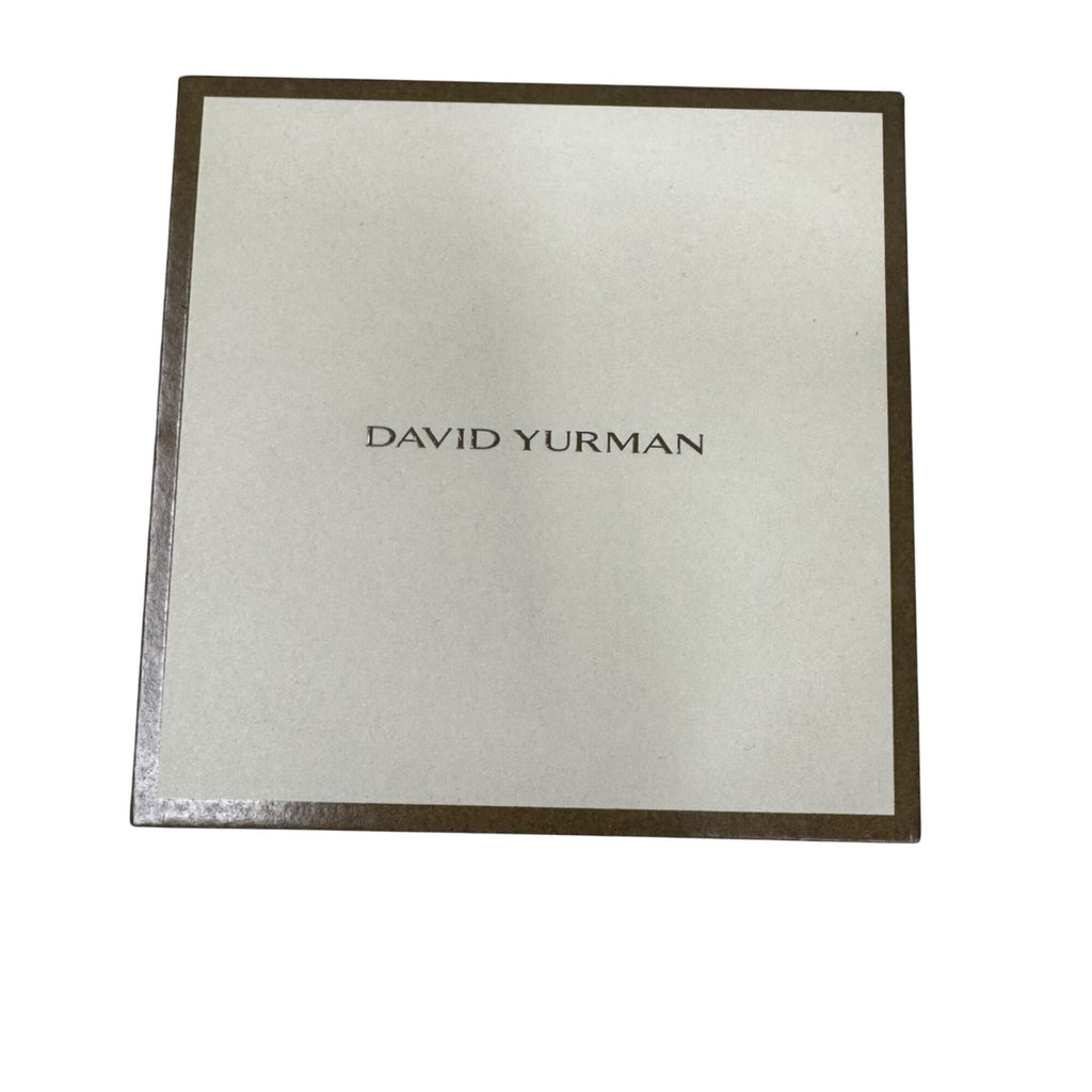 David Yurman Jewelry Box Beige Authentic Gift Storage Brown Accents 5"x5"x4.5"