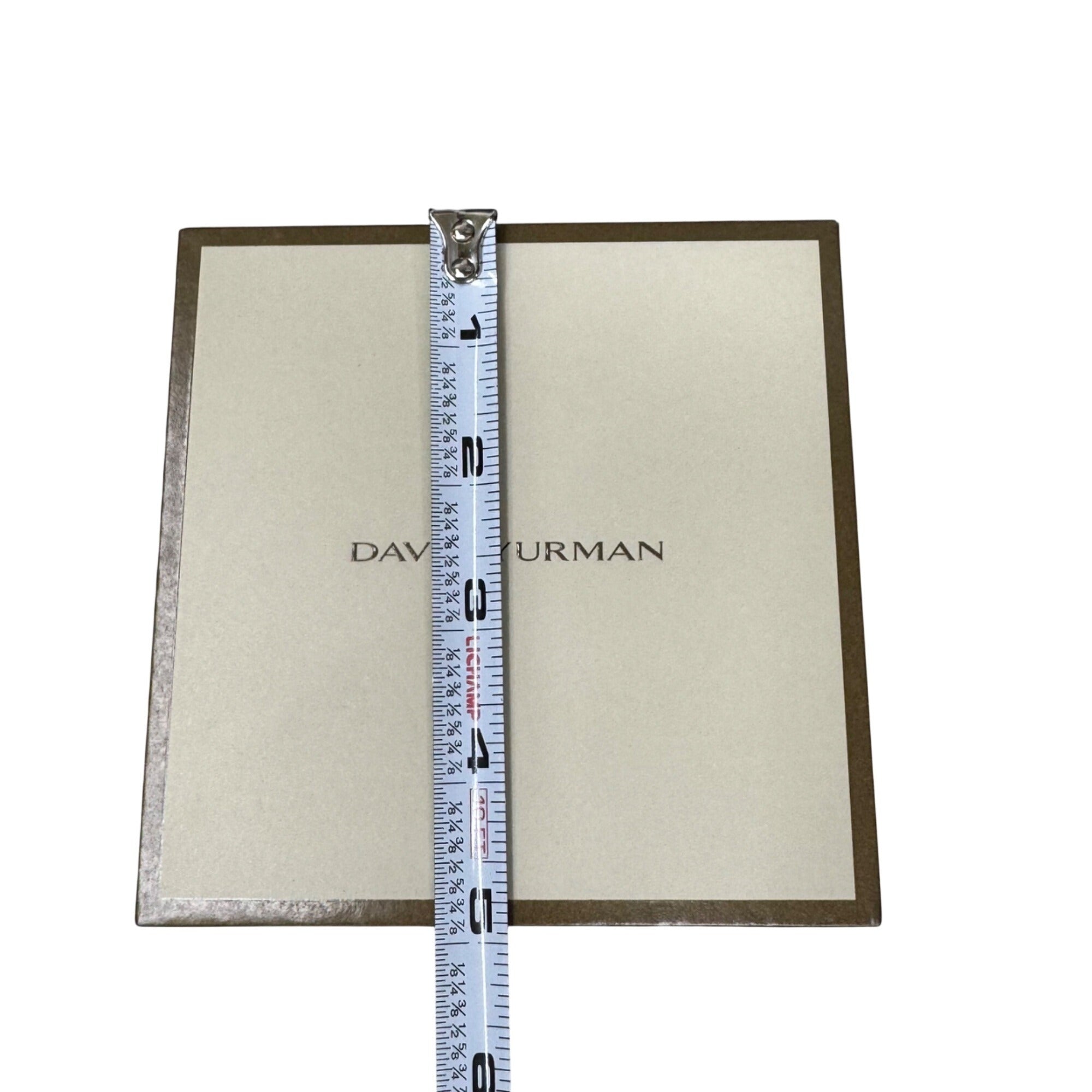 David Yurman Jewelry Box Beige Authentic Gift Storage Brown Accents 5"x5"x4.5"