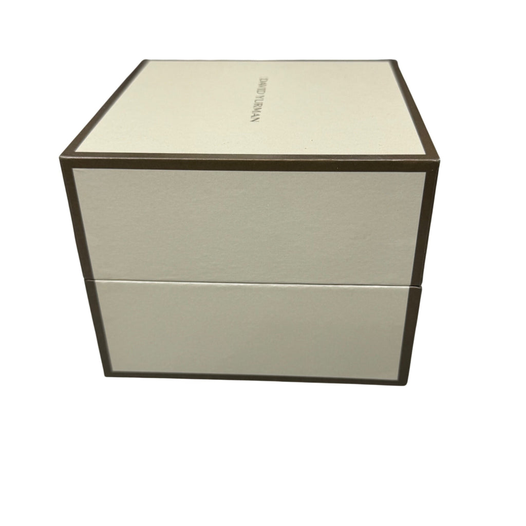 David Yurman Jewelry Box Beige Authentic Gift Storage Brown Accents 5"x5"x4.5"