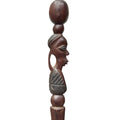 Vintage African Hand Carved Wooden Walking Stick Cane Woman Tribal 40" Estate