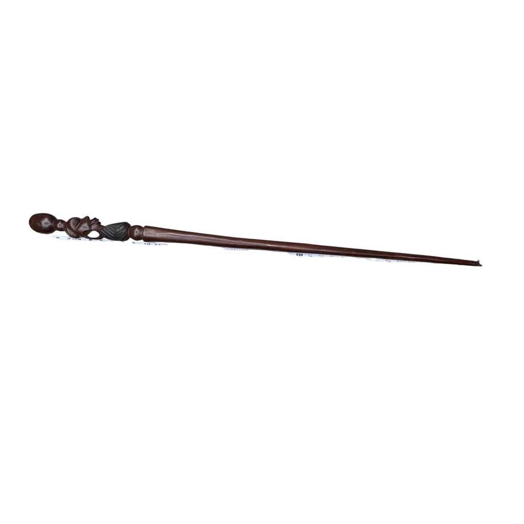 Vintage African Hand Carved Wooden Walking Stick Cane Woman Tribal 40" Estate