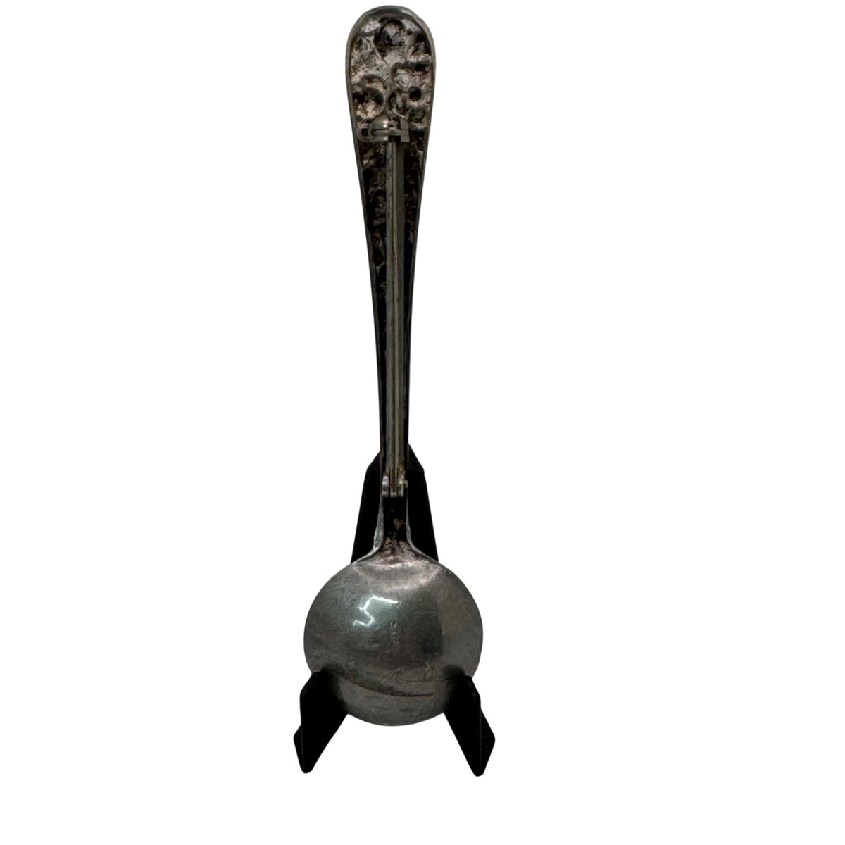 Steiff Repousse Rose Sterling Silver Spoon Floral Pattern Brooch 4.71g 3" Ladle