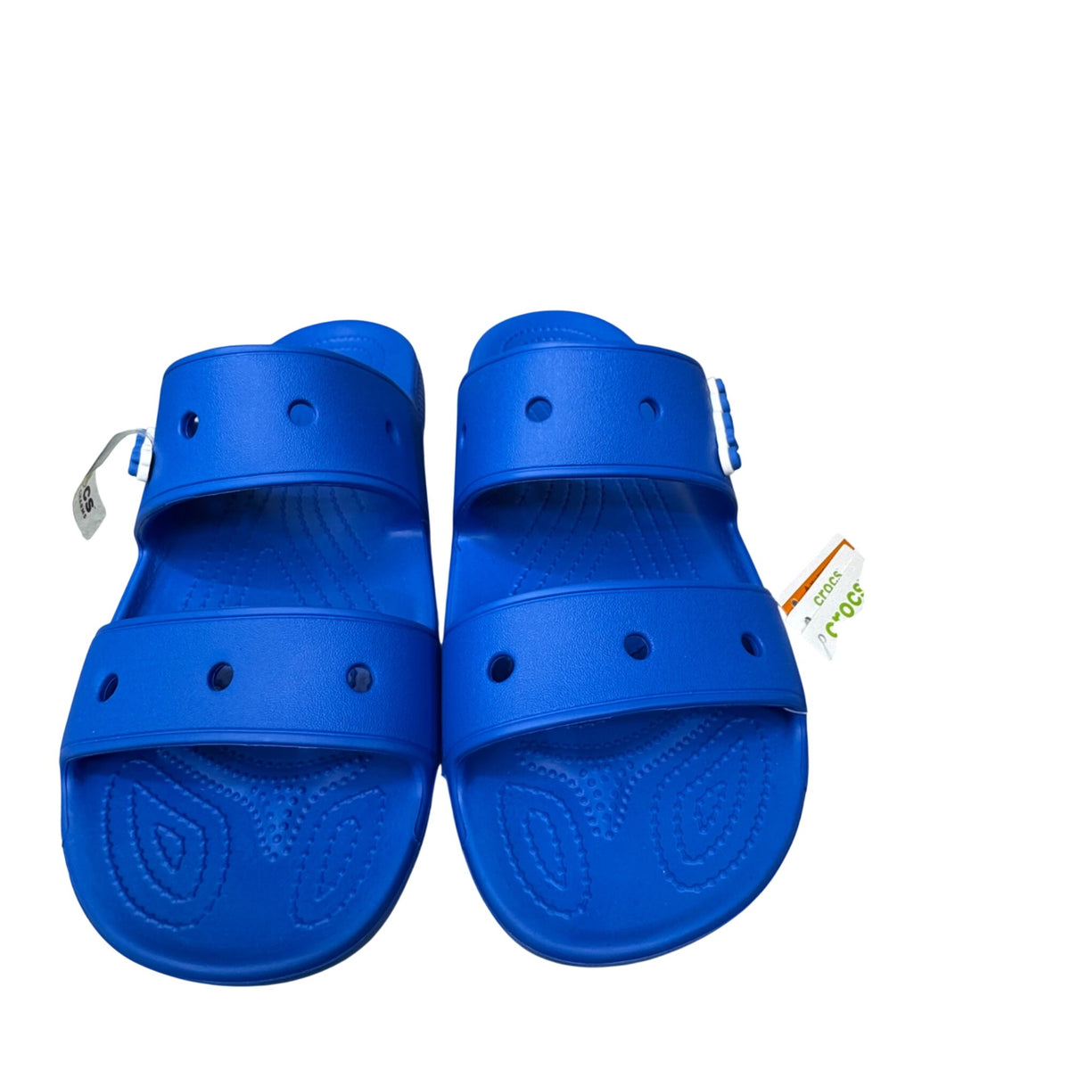 Crocs Classic Blue Slide Sandals Mens 10 Womens 12 Lightweight Waterproof Comfort