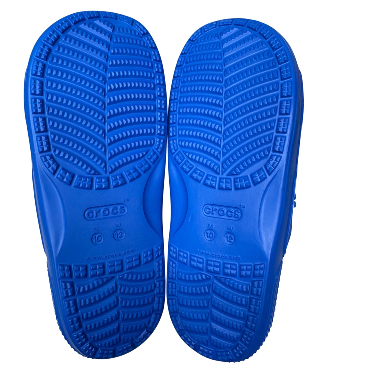 Crocs Classic Blue Slide Sandals Mens 10 Womens 12 Lightweight Waterproof Comfort