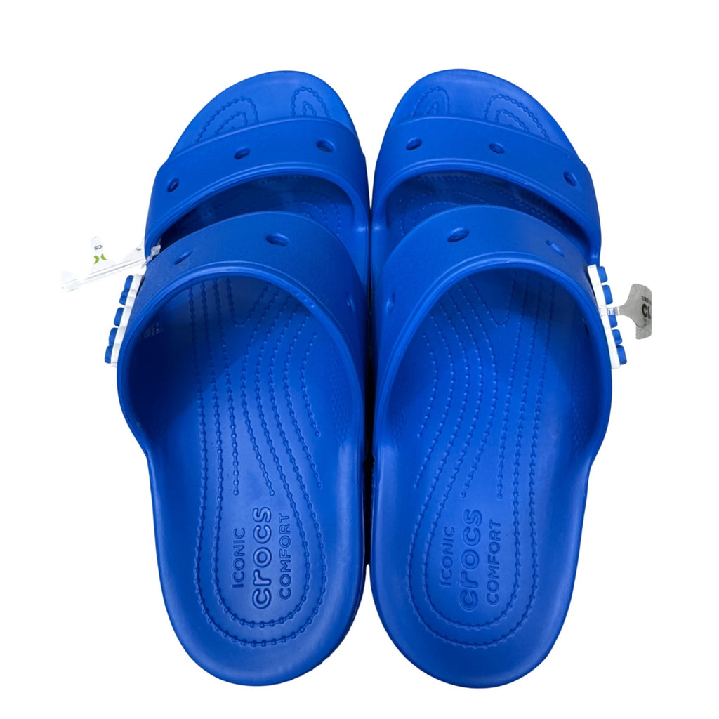 Crocs Classic Blue Slide Sandals Mens 10 Womens 12 Lightweight Waterproof Comfort