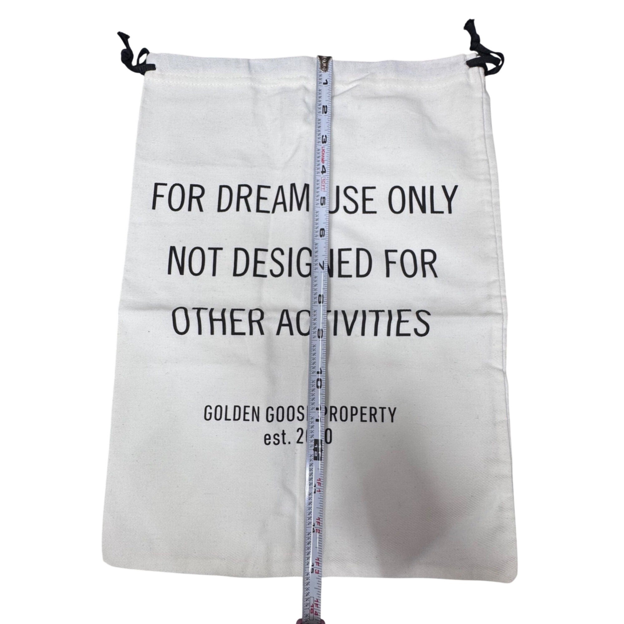 Golden Goose White Canvas Drawstring Dust Bag 15” x11" Dream Use Only Authentic