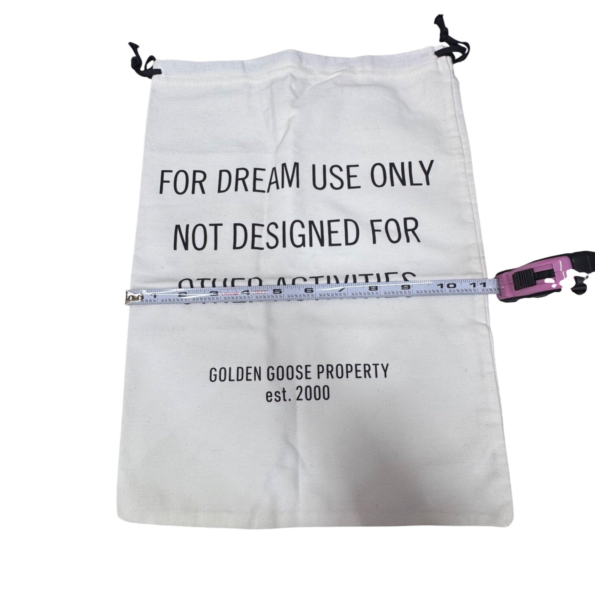 Golden Goose White Canvas Drawstring Dust Bag 15” x11" Dream Use Only Authentic