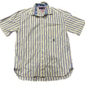 Tommy Hilfiger Striped Yellow Blue Red Cotton Short Sleeve Button-Up Shirt Sz L