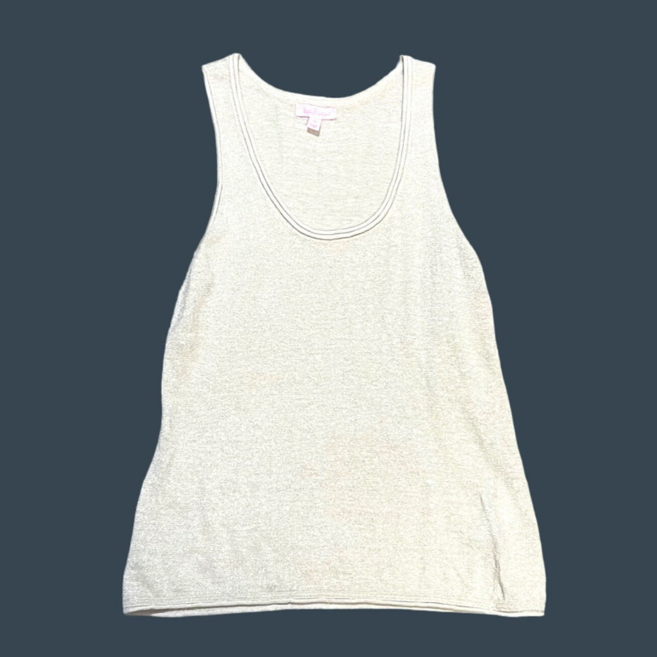 Lilly Pulitzer Knit Tank Top Medium Beige Cream Sweater Sleeveless Summer