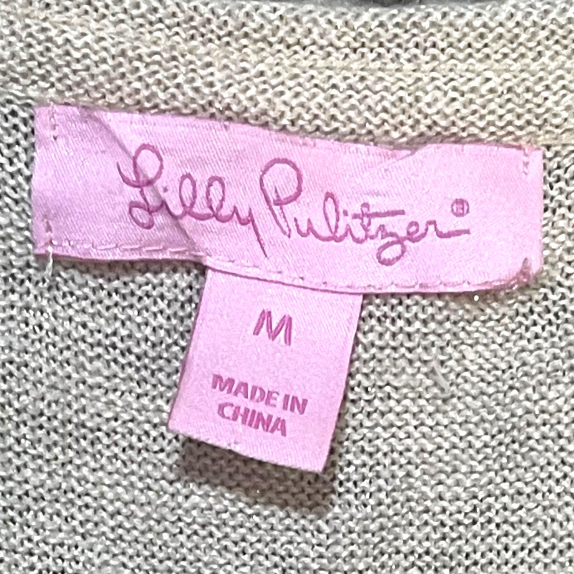 Lilly Pulitzer Knit Tank Top Medium Beige Cream Sweater Sleeveless Summer