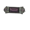 Vintage Amethyst Glass Bar Pin Brooch Purple Rhinestones Art Deco Victorian
