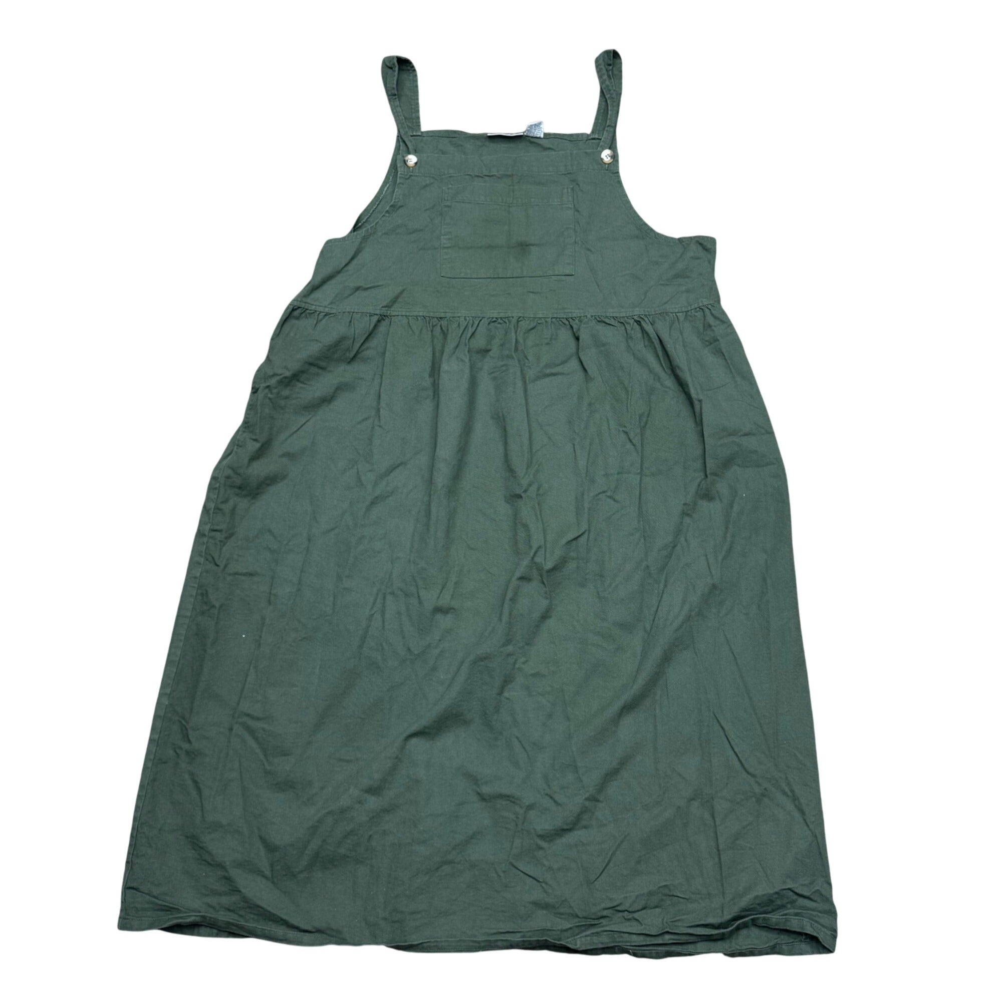 Sunbelt Green Cotton Overall Dress Bathing Suit cover Womens XL Casual USA Made