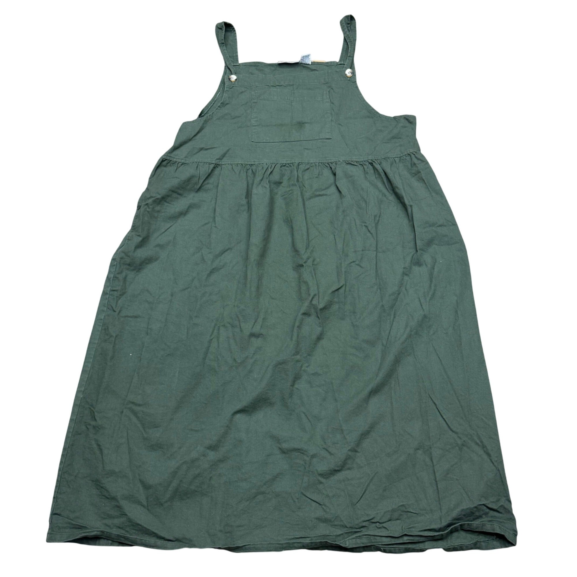Sunbelt Green Cotton Overall Dress Bathing Suit cover Womens XL Casual USA Made