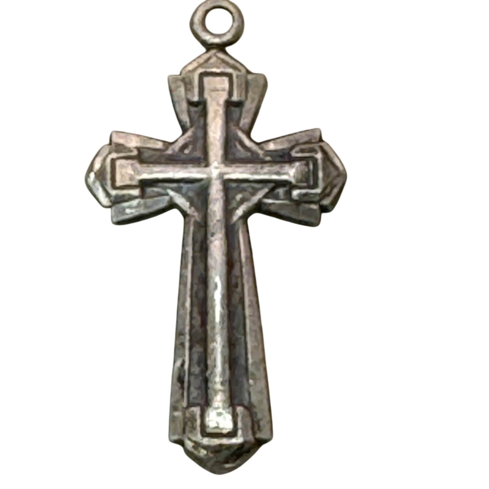 Bliss Sterling Silver Cross Pendant Religious Jewelry 2 Grams 1.5" Medal Charm